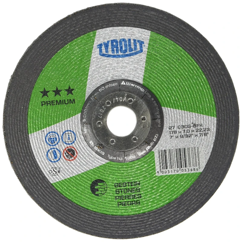 Tyrolit Grinding Disc 27 Gekröpftschleifscheibe/178x7x22,23, Pack of 10, 1 Piece, 5368