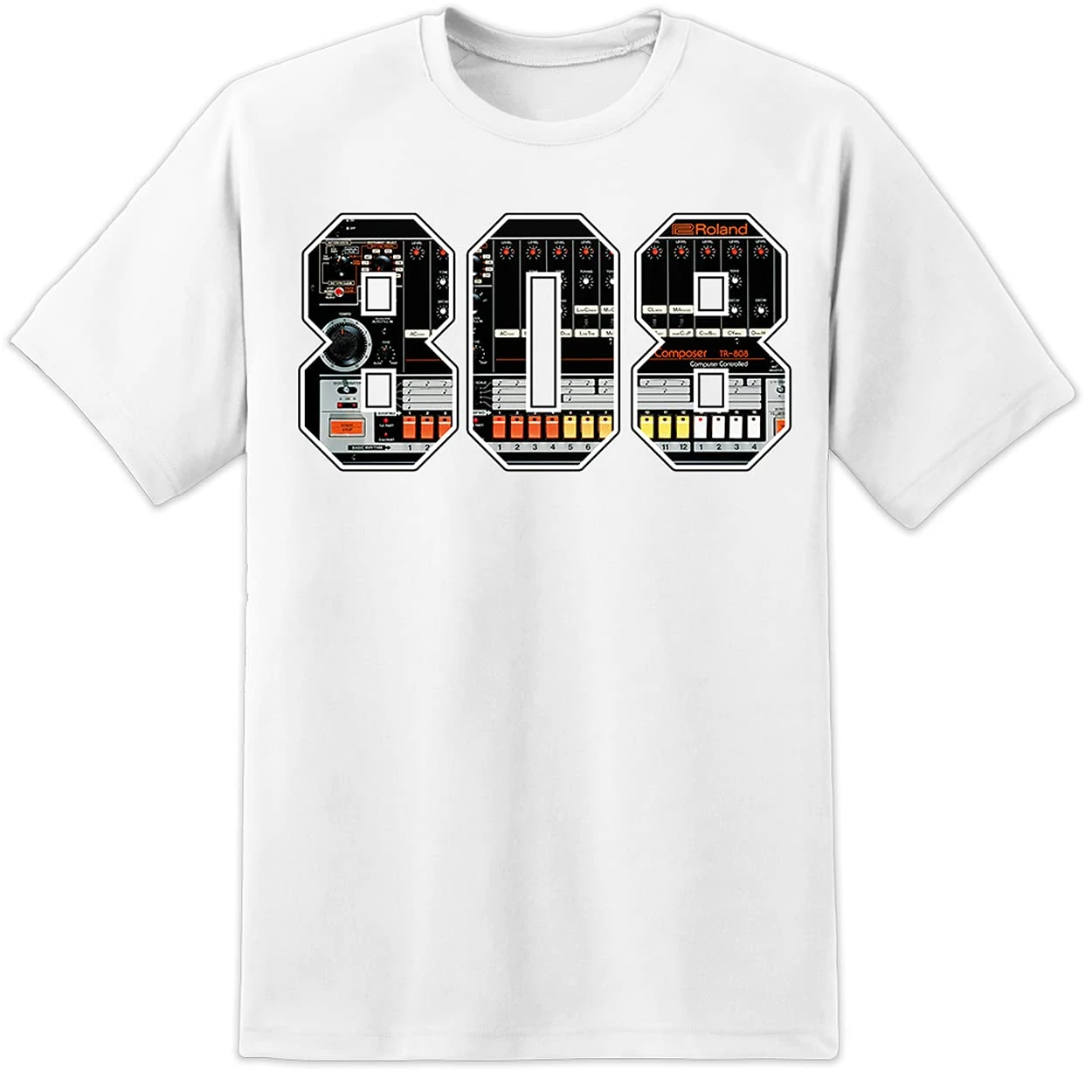 Digital Pharaoh TR808 - White Technics Synth Producer T Shirt TB303 808 707 909 Akai Pioneer CDJ2000 Rekordbox (2XL)