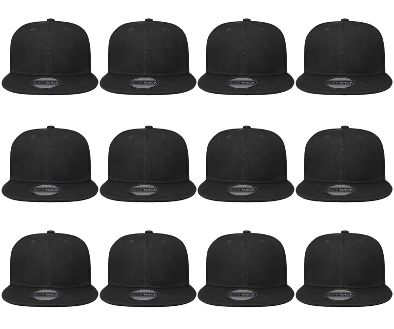 Gelante Men's H1500 Baseball Cap, Black, One Size (Pack of 12)