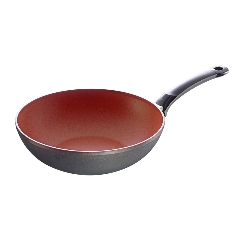Fissler °SensoRed Wok Pan 28 cm / Induction Pan / Aluminium Pan 28 cm Diameter / Induction-Compatible - 157-803-28-100/0 Non-Stick Pan, Aluminium, Red - Image 1