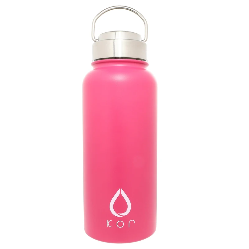KORWATER ROK Stainless Steel Bottle, stainless steel, rose quartz, 9 x 9 x 24 cm
