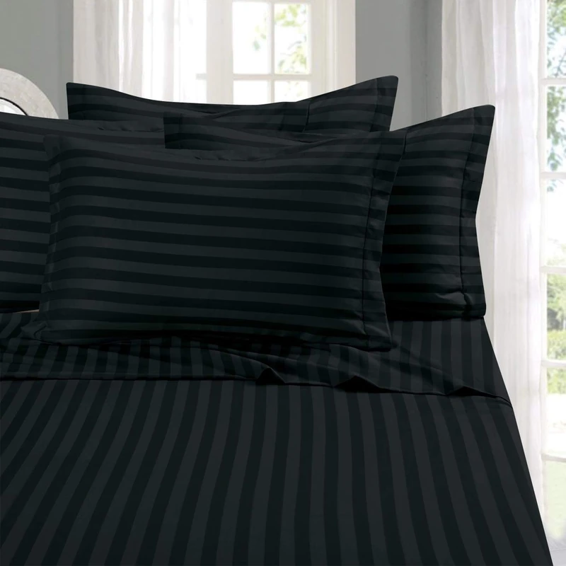 Elegant Comfort Bed Sheets, Black, Queen