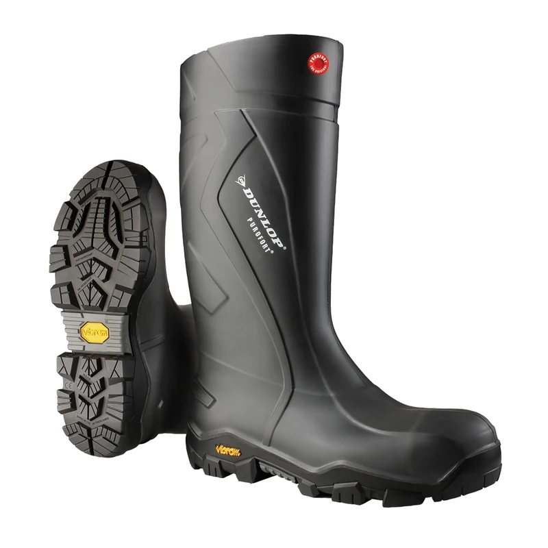 DUNLOP Purofort+ Expander - Unisex Full Safety Waterproof Work Boots with Vibram Outsole, Charcoal, Antistatic and Heat-Resistant Wellies with Steel Toecap for Outdoor and Industry Use - EU41, UK7