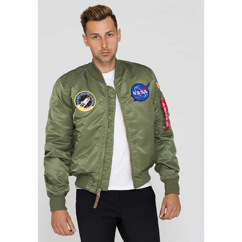 ALPHA INDUSTRIES Men's MA-1 VF NASA Jacket, Sage-Green, XX-Small