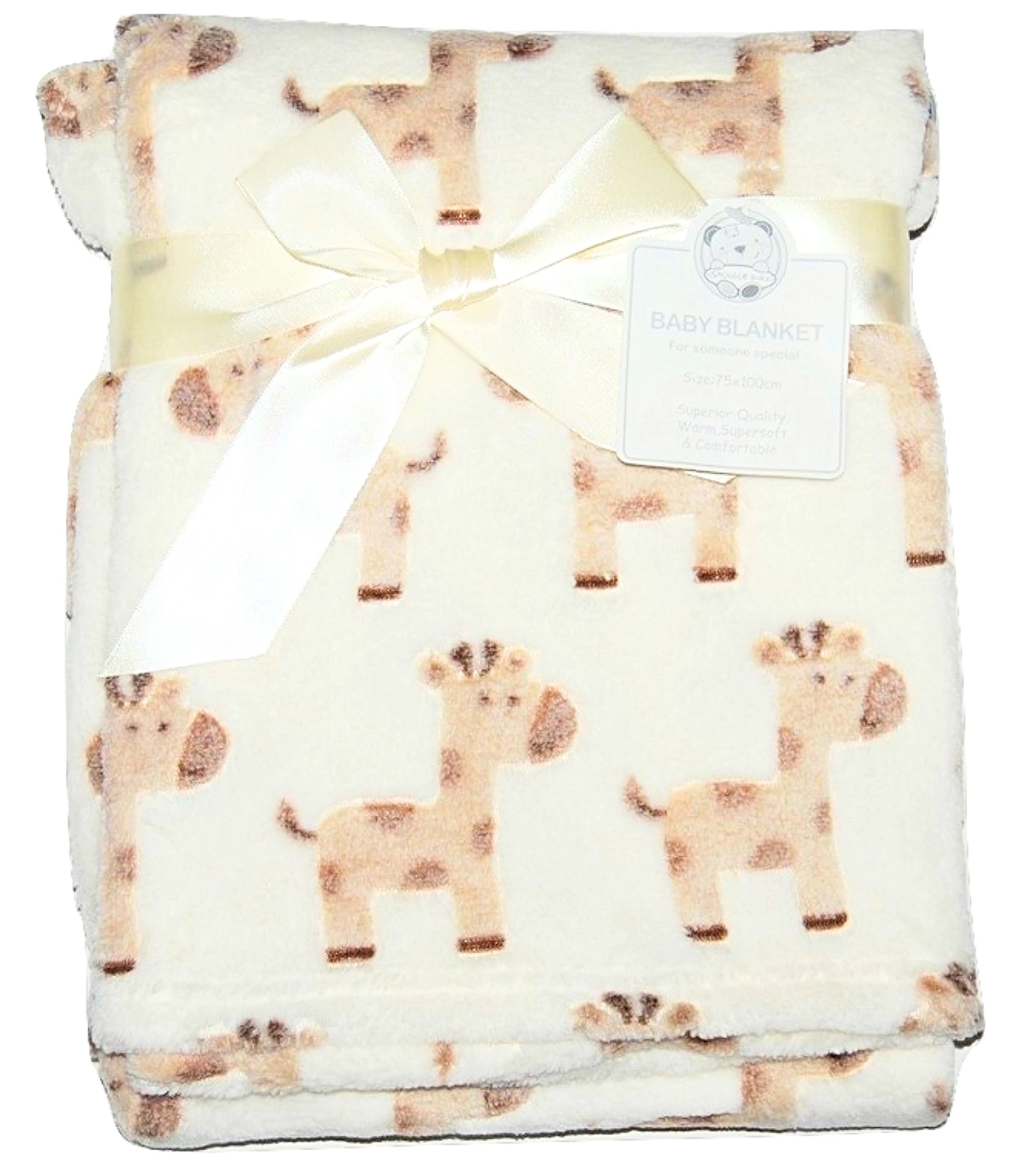 Baby Boy Girl Unisiex Soft Fleece Wrap Blanket Pram Cot Crib Moses Basket Giraffe