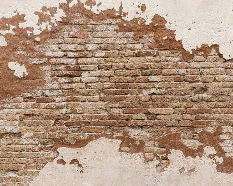 Wall Rogues WR50508 3 x 2.4 m Distressed Brick Mural Wallpaper - Orange