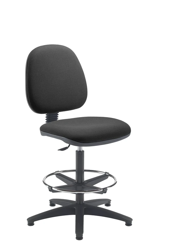 Office Hippo High Rise Desk Chair, Robust Office Chair For Home & Office With Height Adjustable Seat & Back, Versatile & Lightweight Chair With Adjustable Draughting Kit - Charcoal