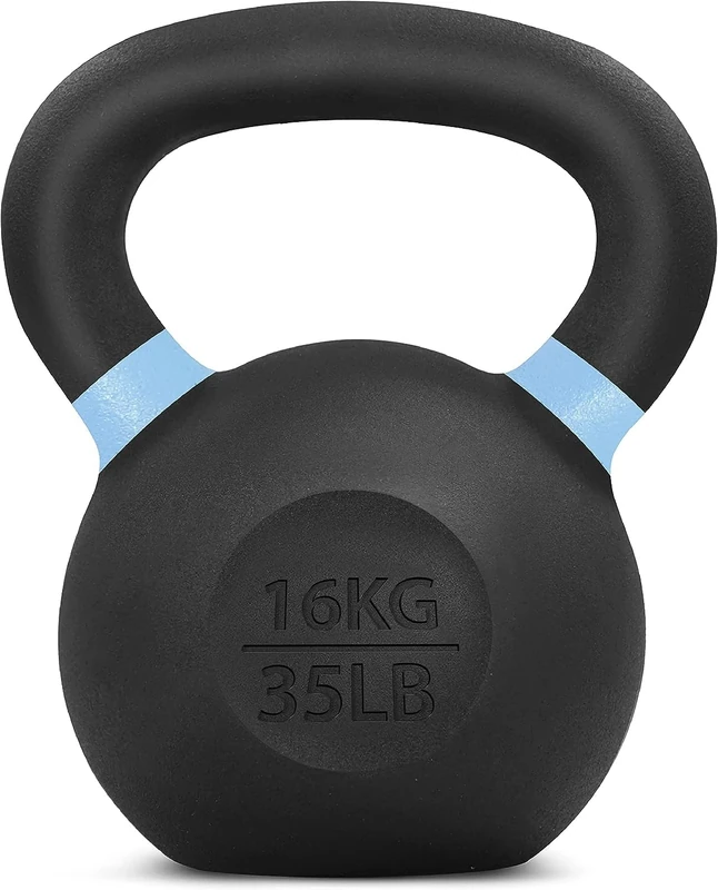 Yes4All QCG3 Powder Coated Kettlebell Weight, 16 kg, Light Blue