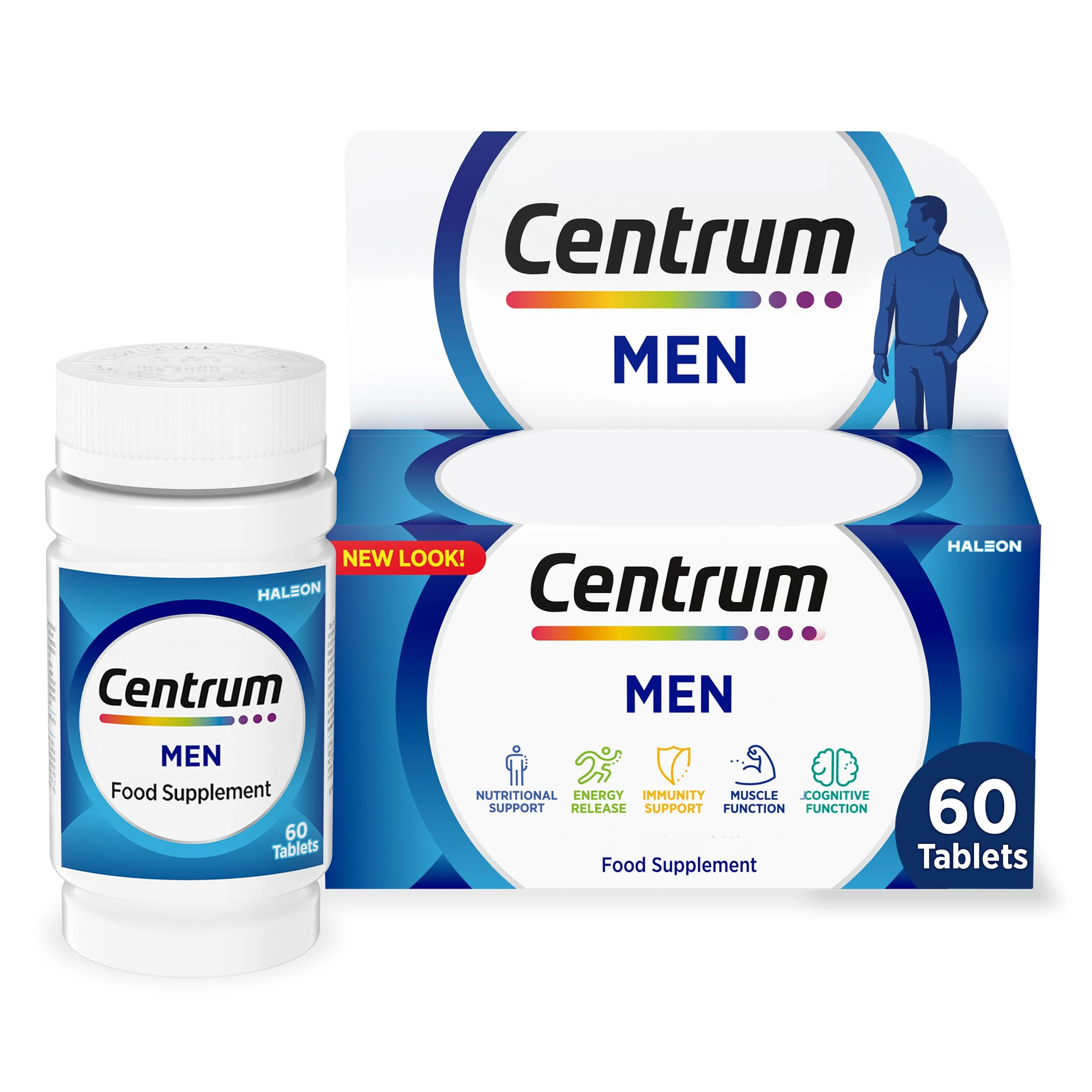 Centrum Men Tablets Multivitamin & Mineral Supplements, with 23 essential nutrients, including vitamin D, C, and Magnesium, 30 ct