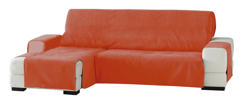 Eysa Zoco Left Front View Chaise Longue, Polyester-Cotton, Orange, 290 cm