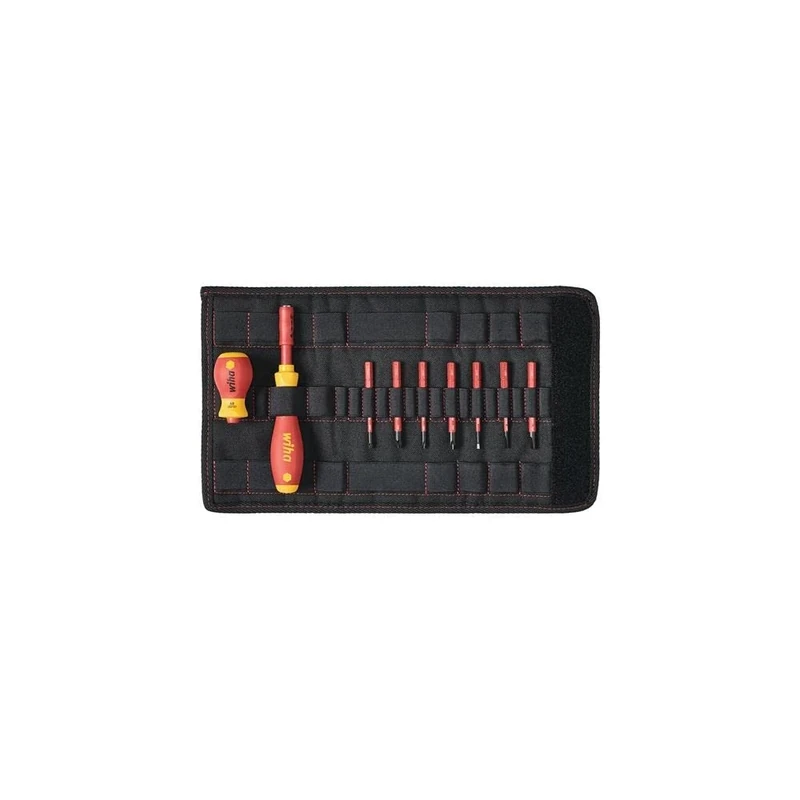 Wiha 9pc Screwdriver and bit set slimVario screwdriver Slotted Phillips Pozidriv 2831 T9 01