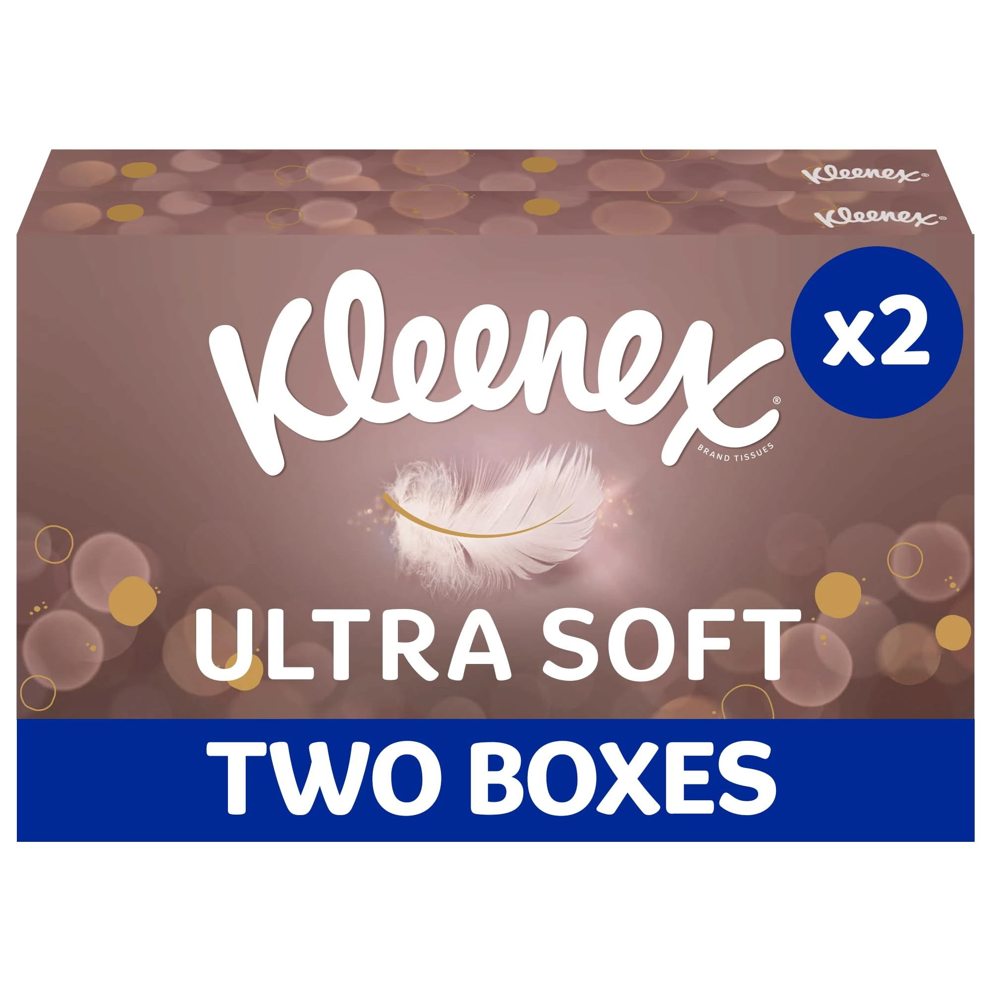 Kleenex Ultra Soft Facial Tissues - Pack of 2 Boxes - Our Softest Tissue - Supremely Soft And Silky Designed With Luxury In Mind