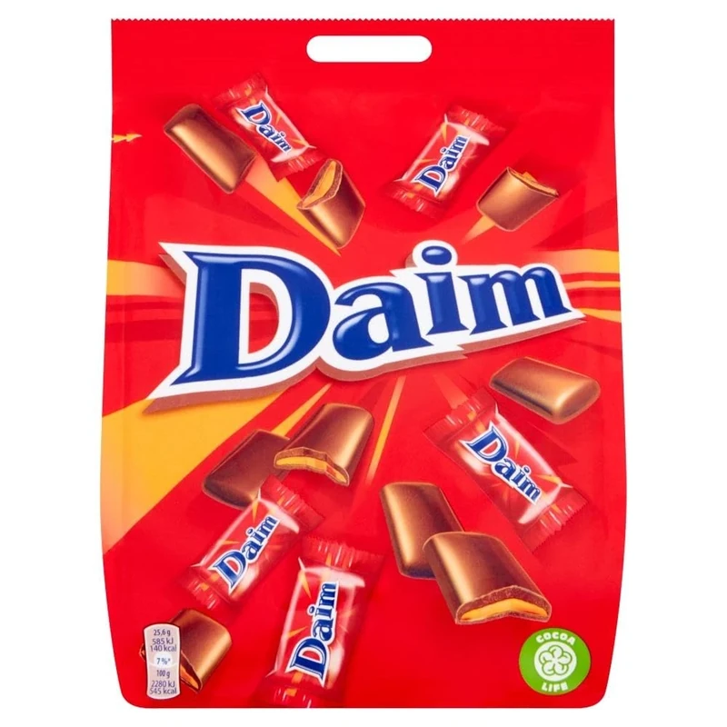 Daim Mini Chocolate Bag, Crunchy Almond Caramel Covered in Milk Chocolate, 200 g (Pack of 1)