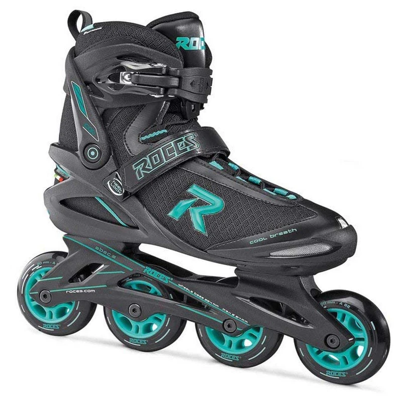Roces Women's Icon Inline Skates, Black/Aqua, 38