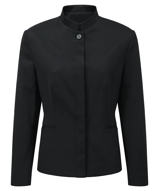 Alexandra Easycare STC-NF136BK-10R Women's Banqueting Jacket, Plain, 100% Polyester, Regular, Size 10, Black - Image 1