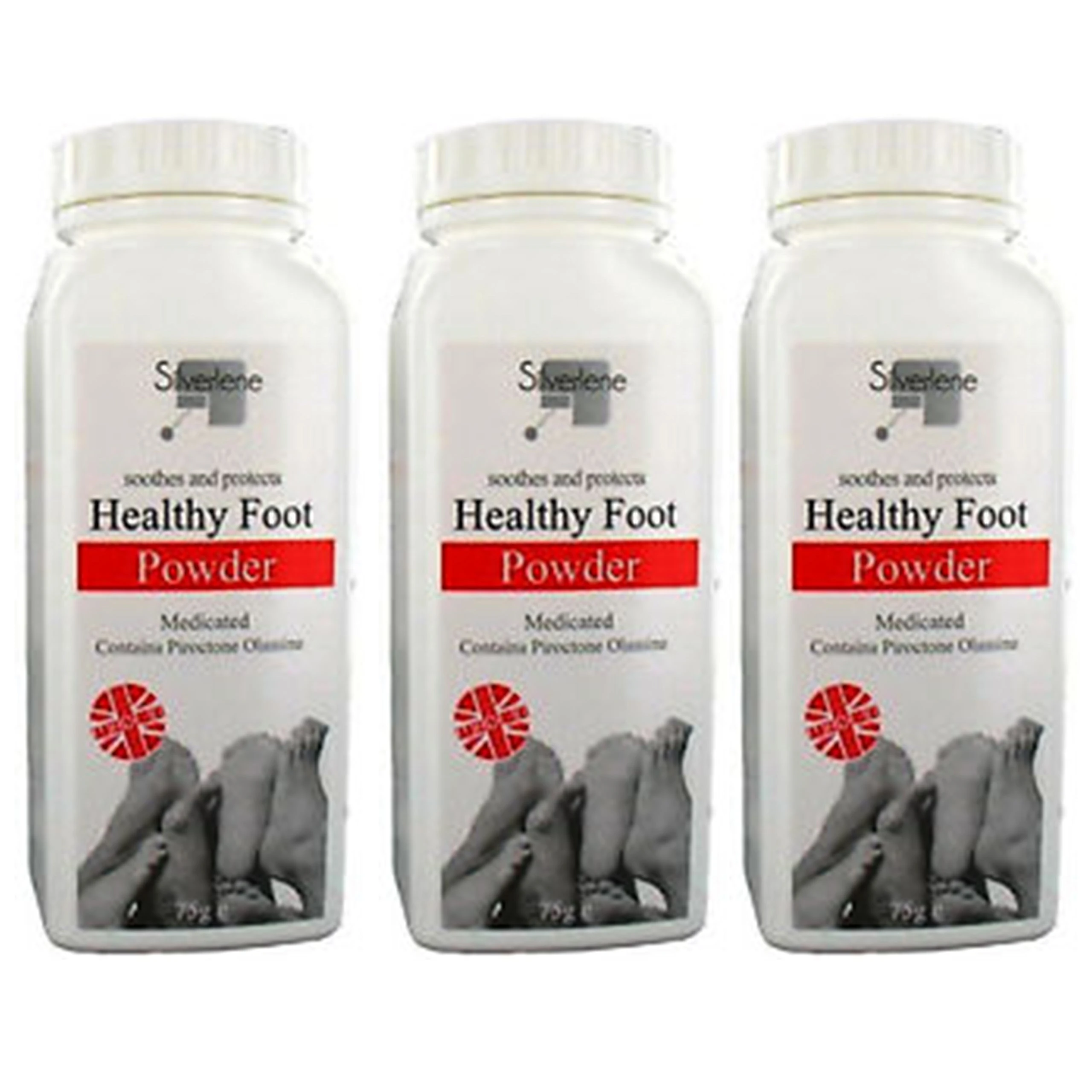 Silverlene 3 x Athletes Healthy Foot Powder Medicated Treats & Prevents Anti Fungal 75g