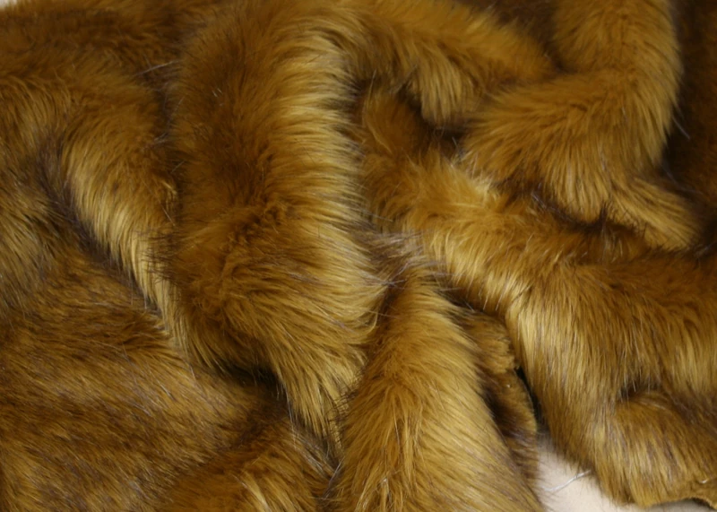 CRS VENDOR LTD. Super Luxury Faux Fur Fabric Material - LONG PILE AUTUMN GOLD