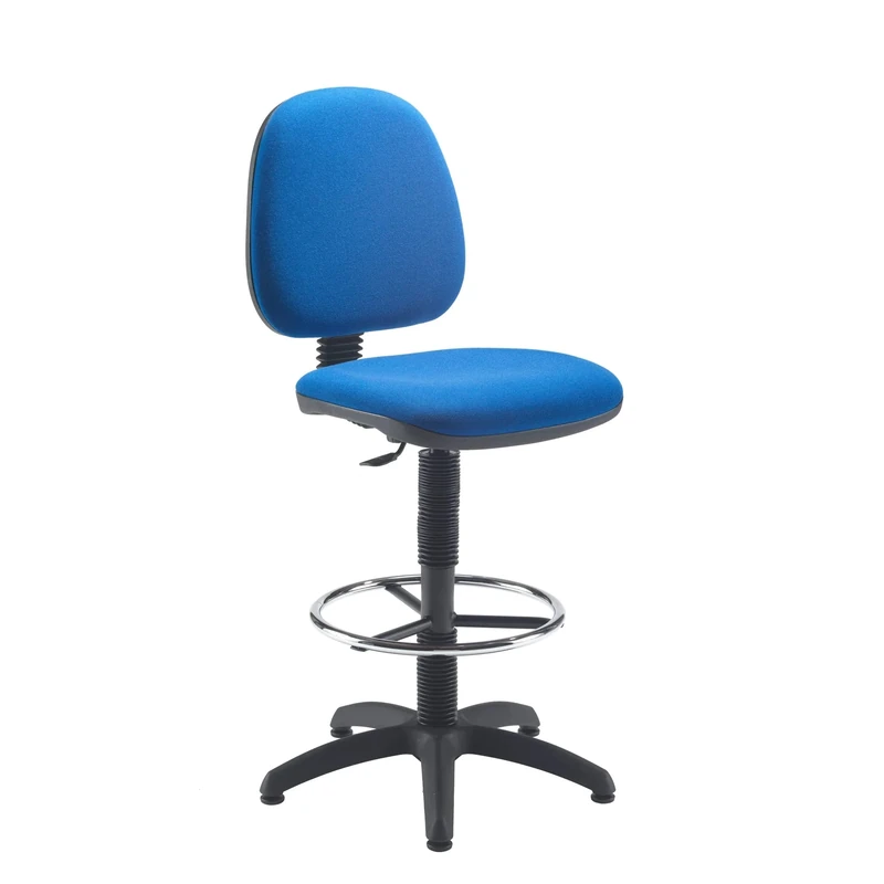 Office Hippo High Rise Desk Chair, Robust Office Chair For Home & Office With Height Adjustable Seat & Back, Versatile & Lightweight Chair With Fixed Draughting Kit - Royal Blue