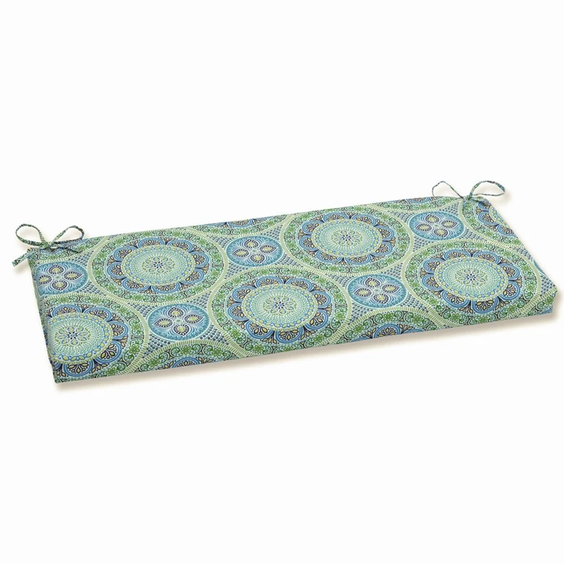 Pillow Perfect Delancey Lagoon Bench Cushion, Blue
