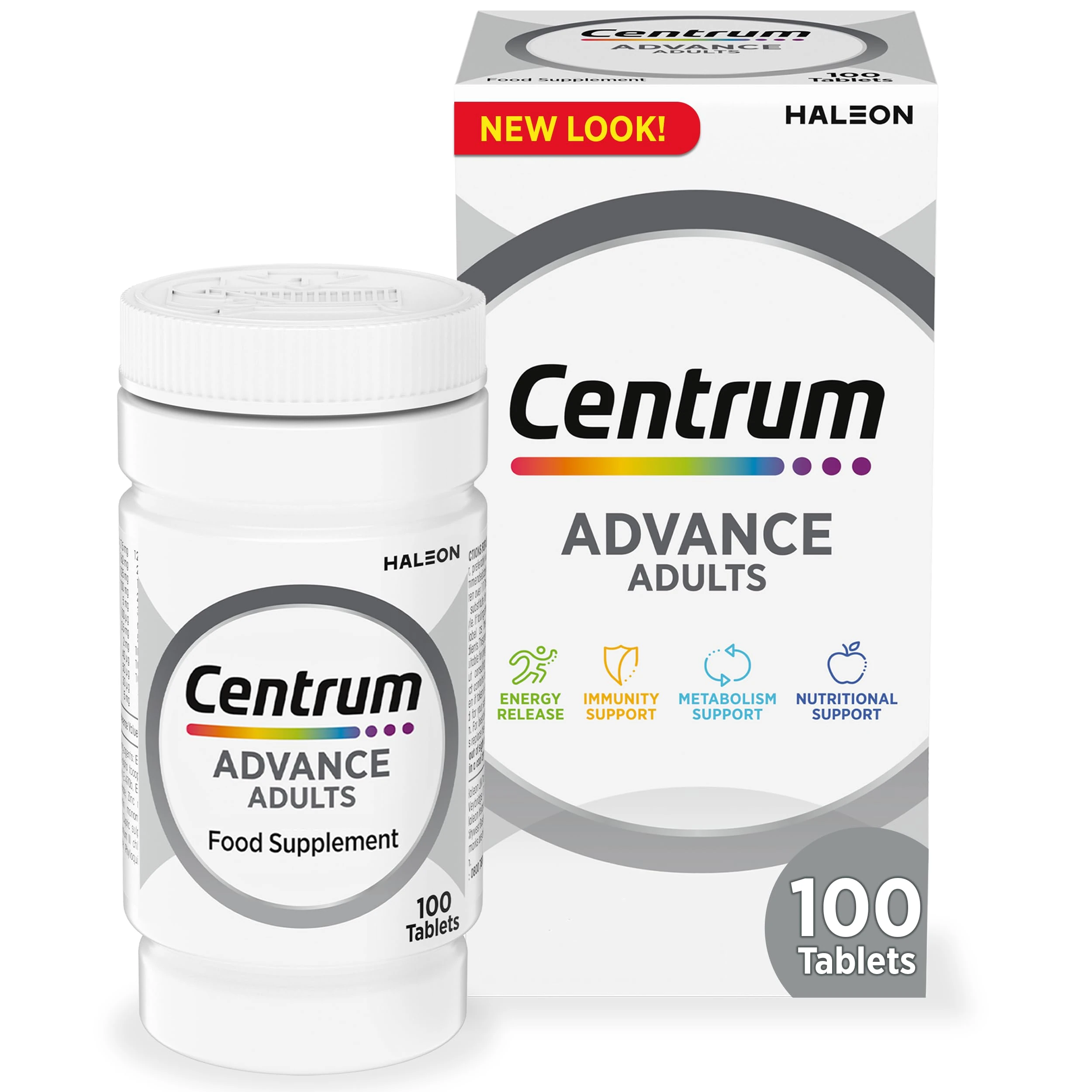 Centrum Advance Multivitamin & Mineral Supplements, 24 essential nutrients including vitamin D, C, Calcium, Daily Multivitamin Tablets, 100ct