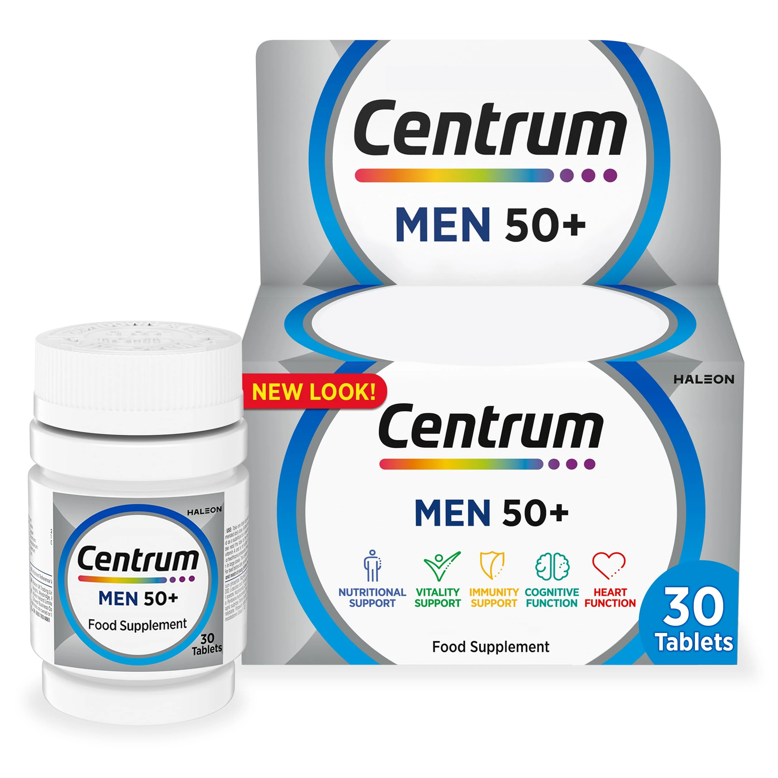 Centrum Men 50+ Multivitamins & Mineral Supplements, 23 essential nutrients including vitamin D, C, Zinc, Daily Multivitamin Tablets, 30 ct