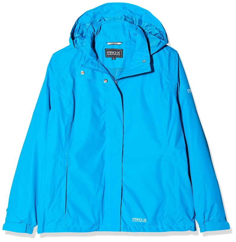 PRO-X elements Women's Jacket Carry I Women's Rain Jacket with Taped Seams, Underarm Ventilation Including Pack Sack, Breathable, Waterproof and Windproof