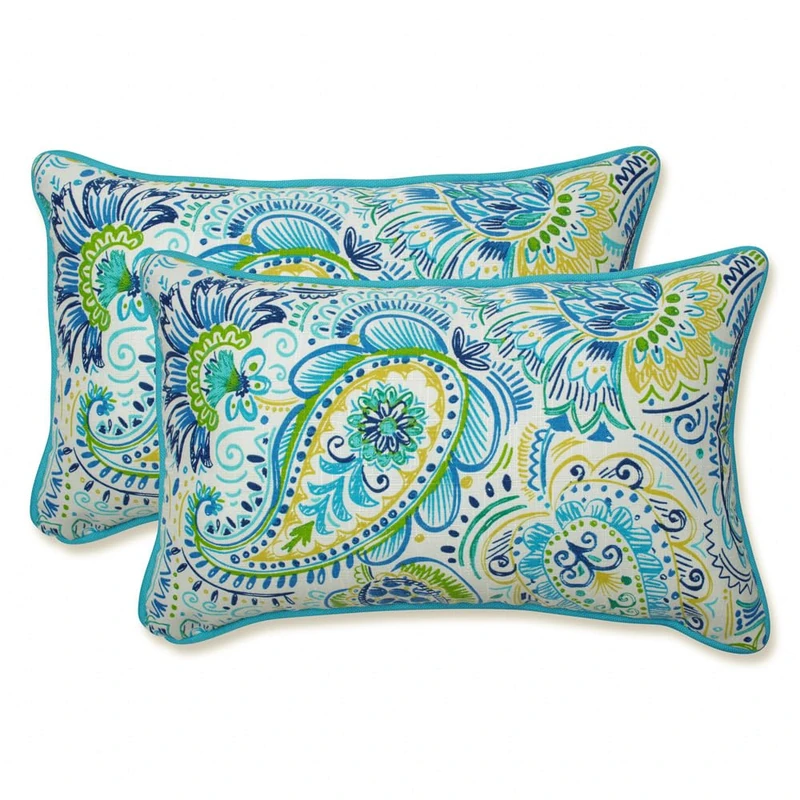 Pillow Perfect Gilford Baltic Rectangular Throw Pillow, Blue