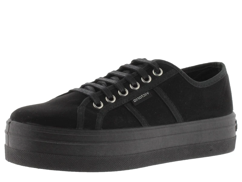 victoria Barcelona Recycled Suede Platform Low-Top Trainers & Matching Laces 109205 for Girls Negro 33