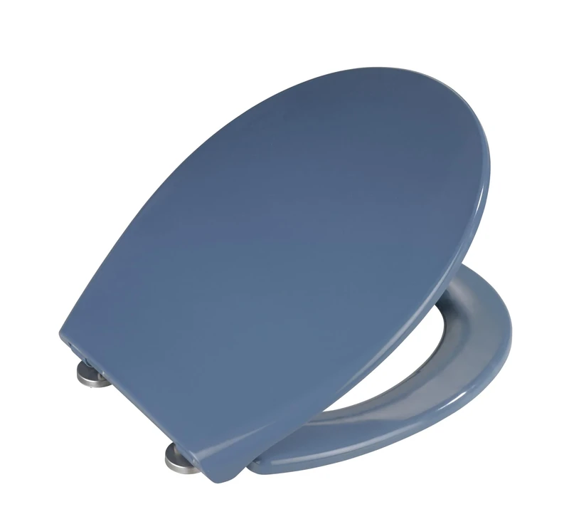 WENKO Toilet seat Samos in dark blue, Duroplast, 37.5 x 44.5 x 10 cm