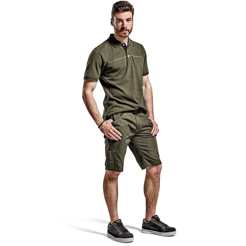 Blakläder 149913304599C52 Service Shorts, Olive Green/Black, Size C52