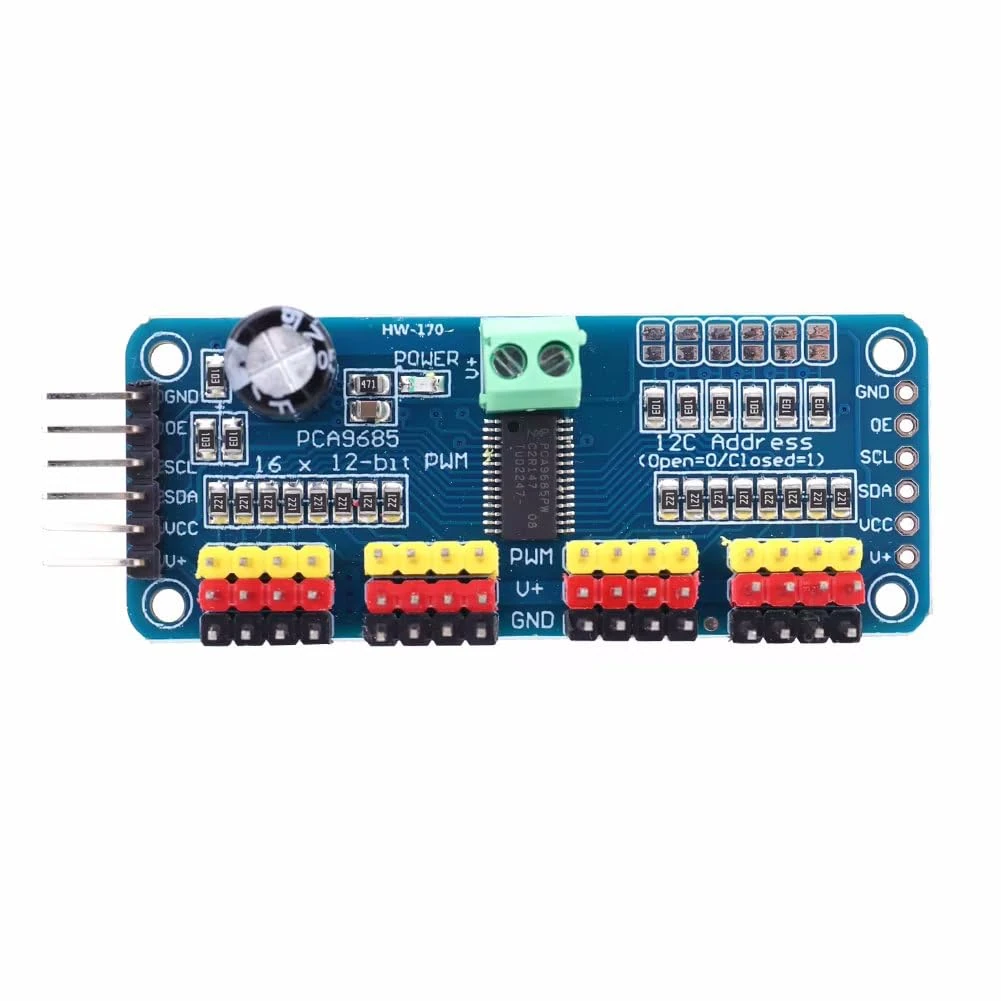 JZK PCA9685 16 Channel 12-Bit PWM Servo Motor Driver IIC Module for Arduino Robot