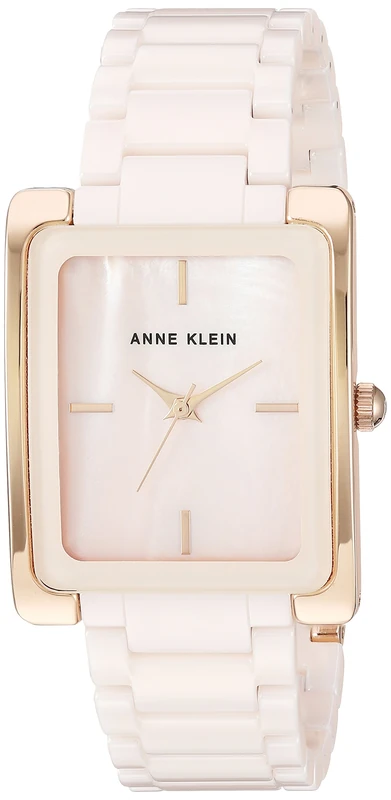 Anne Klein Women Analog Japanese Quartz Watch with Ceramic Strap AK/2952LPRG