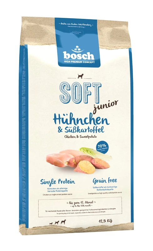 bosch Pet Food HPC SOFT Junior Chicken & Sweetpotato Semi-moist dog food for growing dogs of all breeds Single Protein Grain Free, 13.00 kg - Image 1