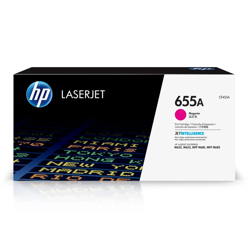 HP CF453A 655A Original LaserJet Toner Cartridge, Magenta, Single Pack