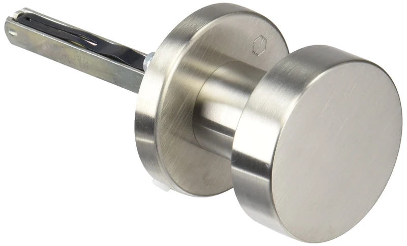Hoppe Door Knob on Round Rose | Cylinder | Stainless Steel | Fix Button Pack of 1