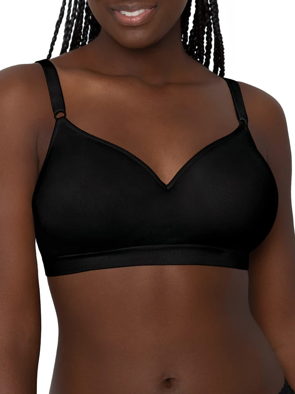 Fruit of the Loom Women's Seamless Wire Free Push-up Bra, Black Hue, 42C