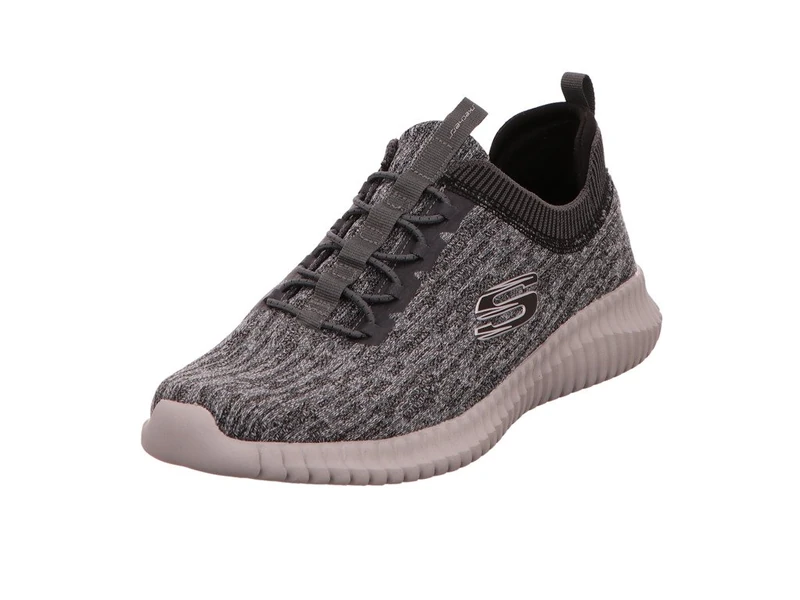 Skechers Mens Elite Flex Hartnell Trainers, Gray Black Mesh Trim, 8.5 UK