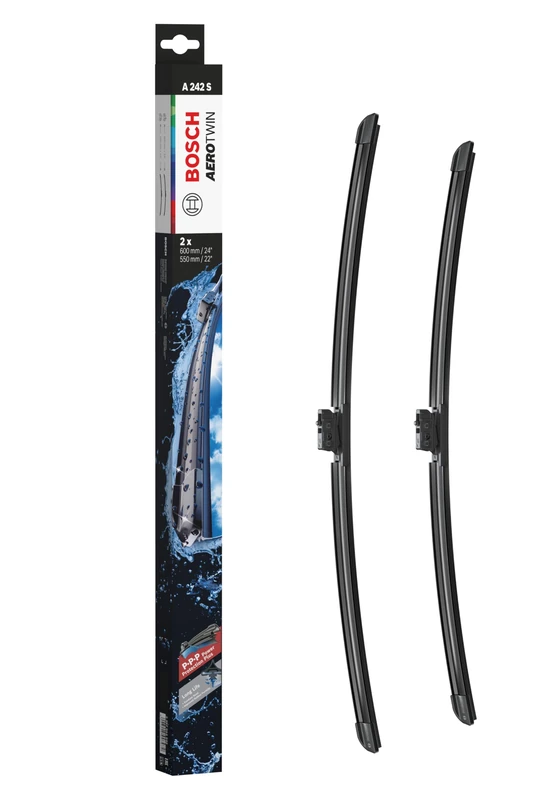 Bosch Wiper Blade Aerotwin A242S, Length: 600mm/550mm – Set of Front Wiper Blades - Only for Left-Hand Drive (EU)