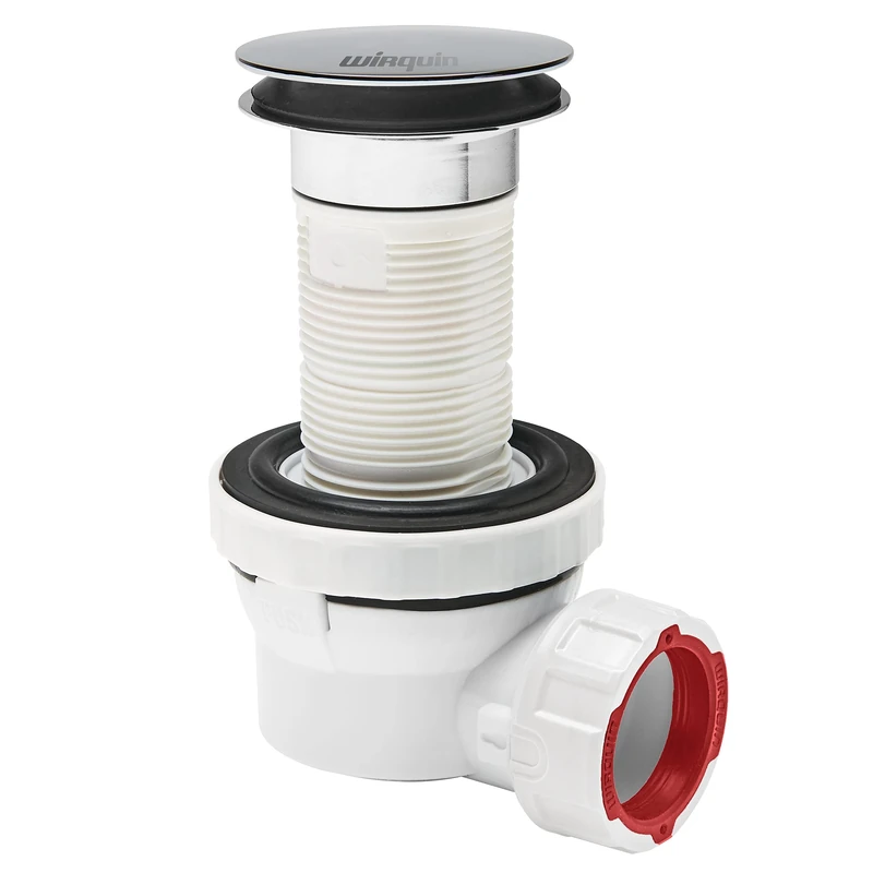 Wirquin 30721532 Complete Set of Washbasin XS Pure Quick Clac Drain Fitting 100 mm - Image 1