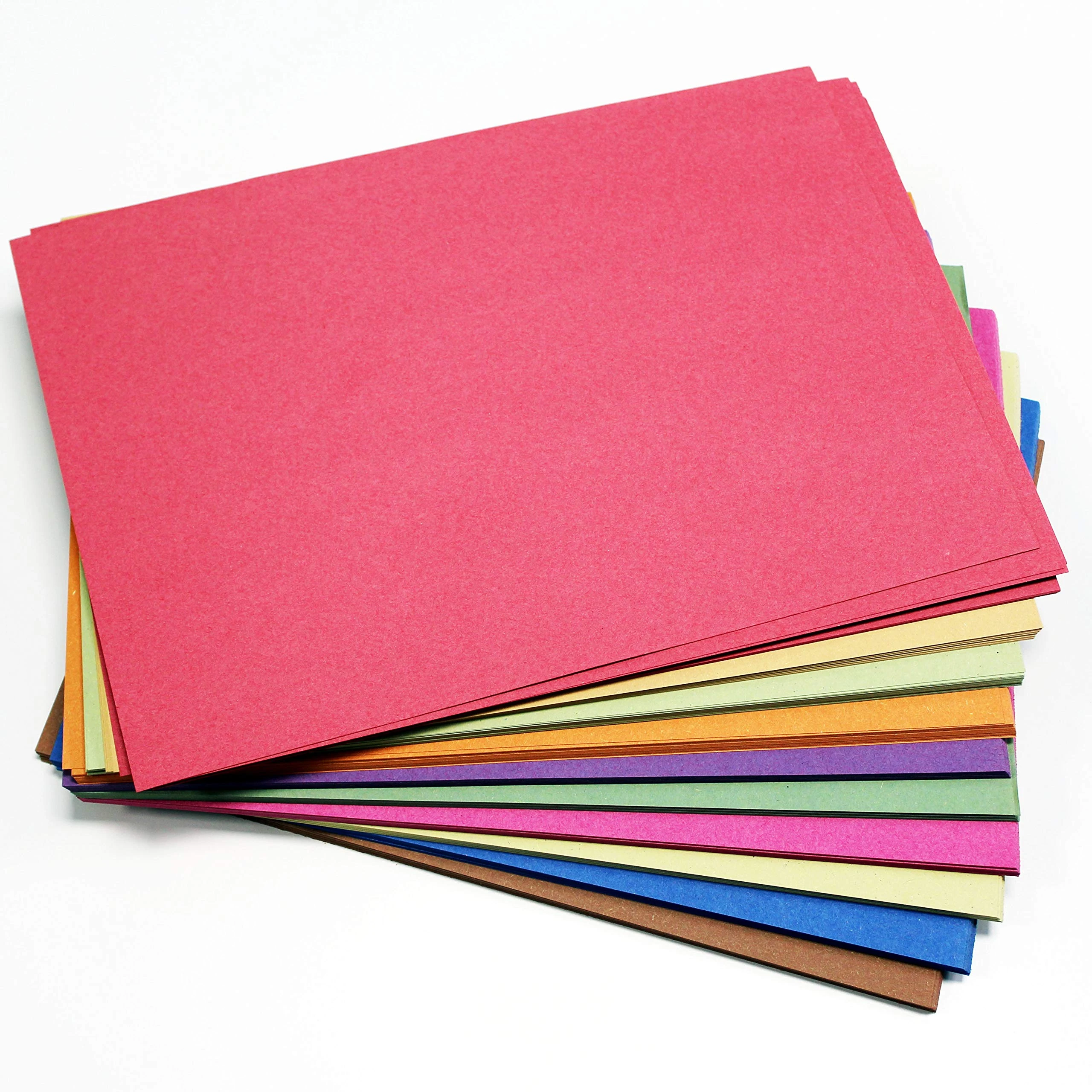 A2 Recycled Sugar Paper Bright Colours 20 Large Sheets in 10 Assorted Colours, Great for Kids Arts & Crafts, Drawing, Painting & Scrap Booking. 60 x 42cm Sheet Size