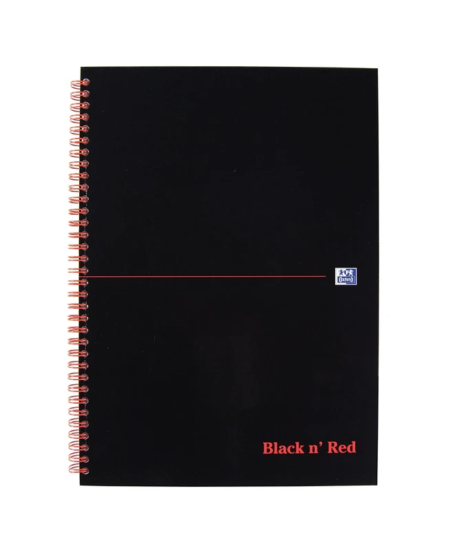 Black n' Red 5mm Square Wirebound Hardback Notebook A4 (Pack of 5)
