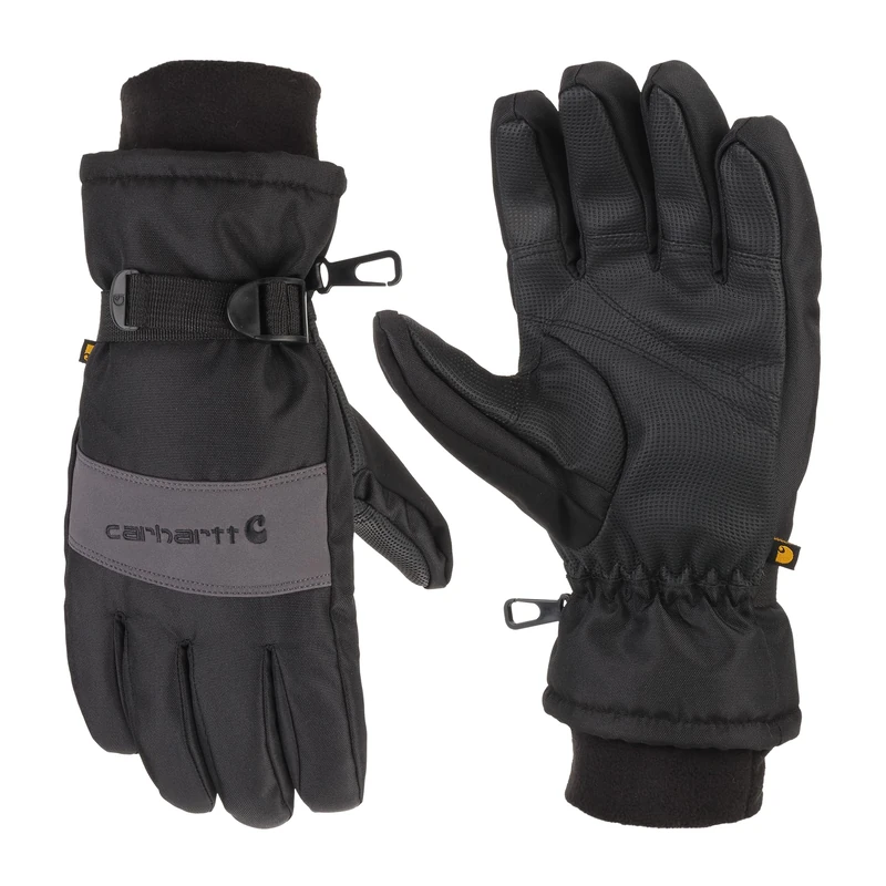Carhartt Men's WP Waterproof Insulated Glove Cold Weather, Black/Grey, XL