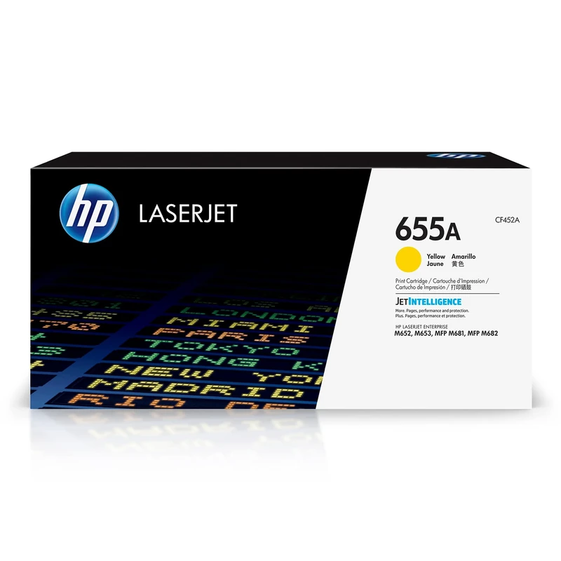 HP CF452A 655A Original LaserJet Toner Cartridge, Yellow, Single Pack