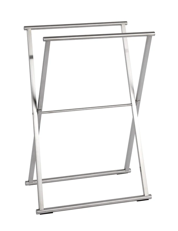 WENKO Towel-/Clothes Stand Lava Collapsible, Stainless-Steel, Stainless Steel, 53.5 x 30 x 80.5 cm