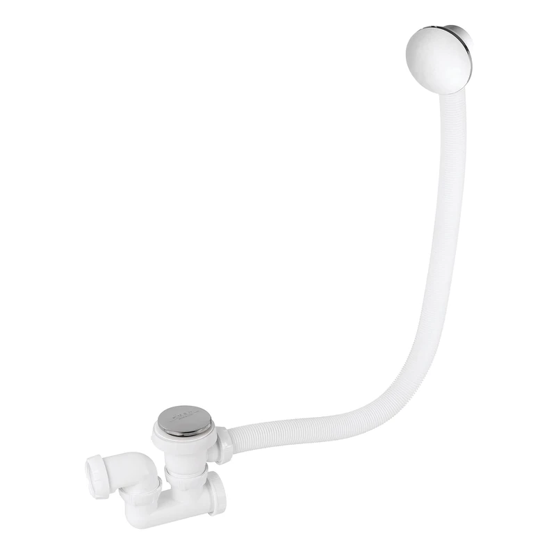 Wirquin 30723315 Quick Clac Bath Drain L700 with Swivelling Siphon D40 and Flap White