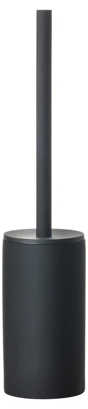 Zone Denmark Solo Toilet Brush, Bathroom Toilet Brush with Holder, Hygienic WC Cleaning Brush, Soft Touch Ceramic and Stainless Steel, Tall Slim Design 44.8 cm, Black