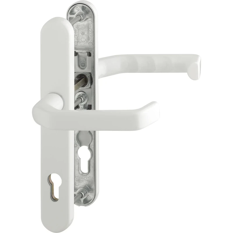 HOPPE Liverpool Door Handle Set, PZ 92 mm, Narrow Shield, White, Door Handle