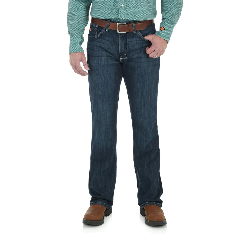 Wrangler Men's 20X Flame Resistant Vintage Boot Cut Jean, Rinse Wash, 31x32