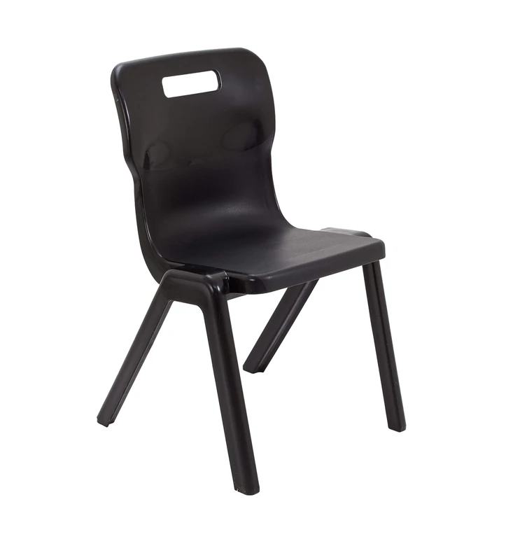 Titan One Piece Classroom Chair, Plastic, Black, Size 5 for Ages 9-13 Years, Pack of 2 - Image 1