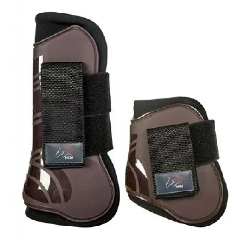 HKM Genoa 91992191.0621 Jumping Boots and Fetlock Caps Set of 4 Dark Brown/Black